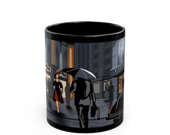 Art Deco auf Schwarzer Tasse