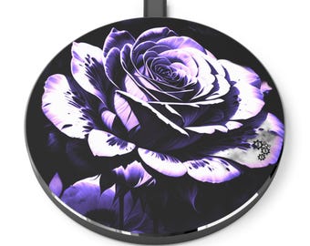 Eingefärbtes lila Rose elegantes blumiges kabelloses Ladegerät