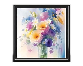 Blumen Schmuckschatulle, dekorative Andenken-Aufbewahrung, Geschenk für sie, Geburtstags-Schmuck-Organisator, Hochzeit-Dusche-Geschenk