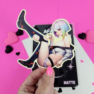 Lucy Edgerunners Vinyl Sticker, Cyberpunk 2077 Babe, Matte or Glitter Finish