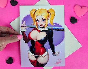 Heartbreaker Harley Art Print, Naughty & Nice Comic Babe Poster