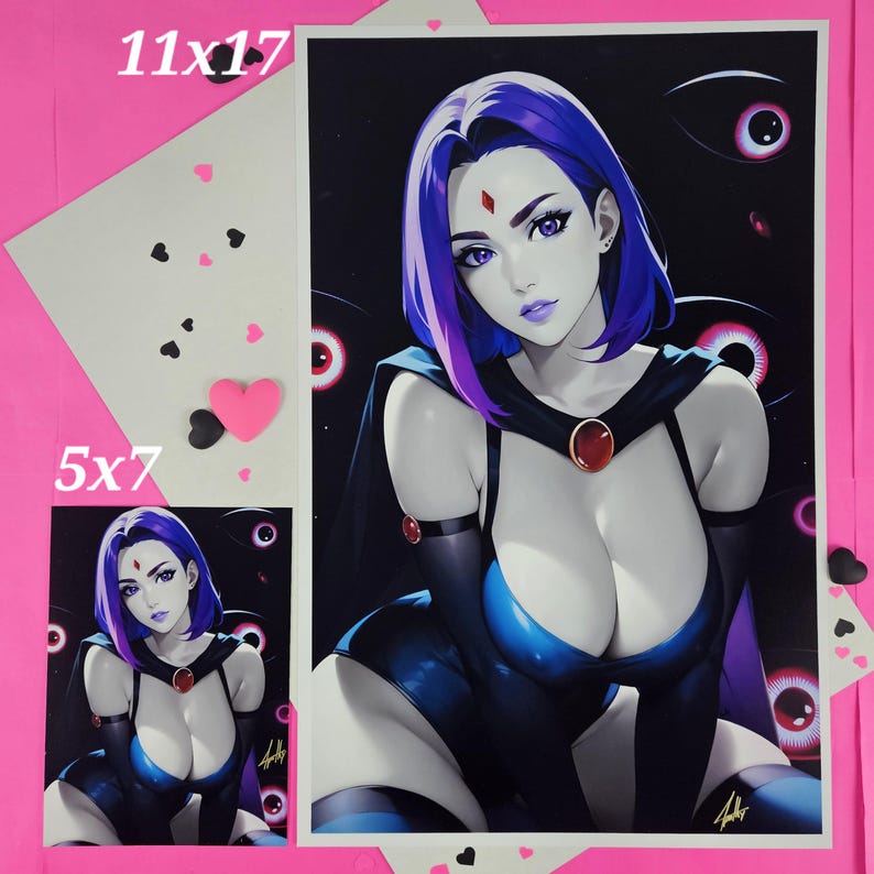Raven Art Print, Teen Titans Dark Goth Girl Poster image 3