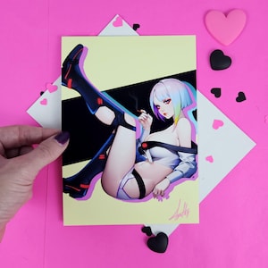 Lucy Edgerunners Art Print, Cyberpunk Anime Fan Art Poster