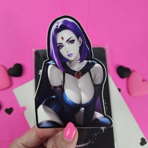 Raven Vinyl Sticker, Teen Titans Goth Babe, Matte Finish