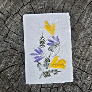 Hand-Pressed Flower Greeting Card – Real Dried Flowers – Handmade Card for Birthday, Wedding, Anniversary – Blank Nature Card