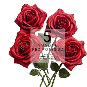 Rosas Rojas Clipart Rosa Roja Png Sublimación Rosa Corona de Rosas flores rojas rosas rojas Boda clipart Uso Comercial Transparente