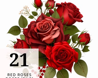 Red Roses Clipart, Red Roses Png, Floral Arrangement, Rose Wreath, Wedding clipart, Instant Download, Commercial Use, Transparent