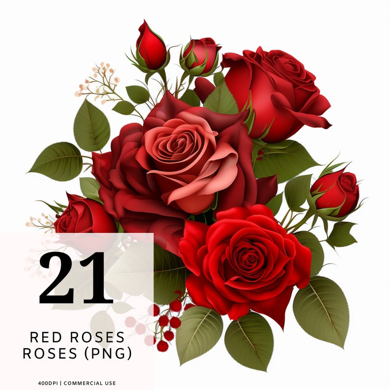 Red Roses Clipart, Red Roses Png, Floral Arrangement, Rose Wreath, Wedding clipart, Instant Download, Commercial Use, Transparent image 1