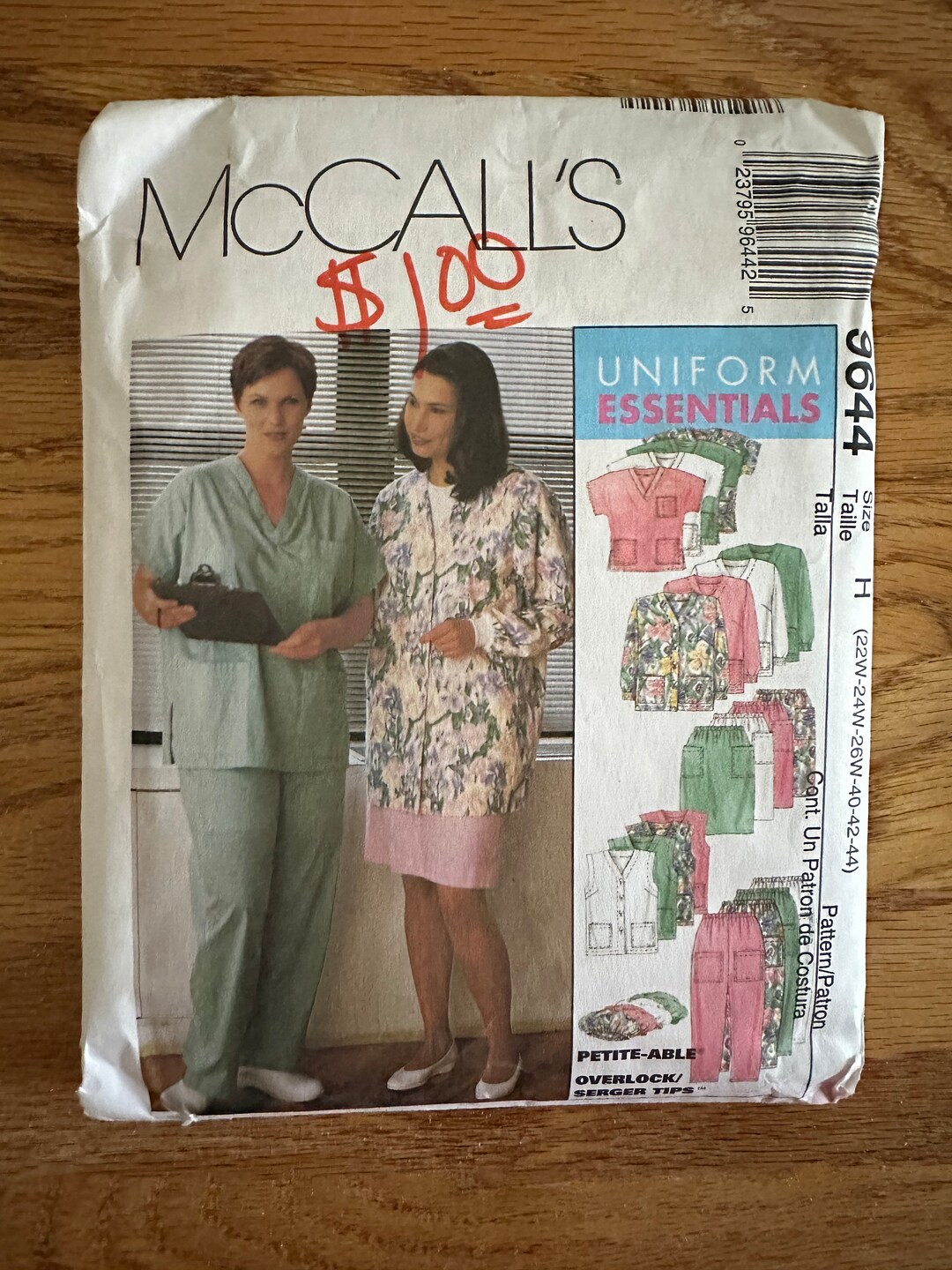 Mccall's #9644 Women's Uniforms Scrubs Size H - Etsy