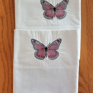 Vintage Butterfly Pillowcases Lot of 2