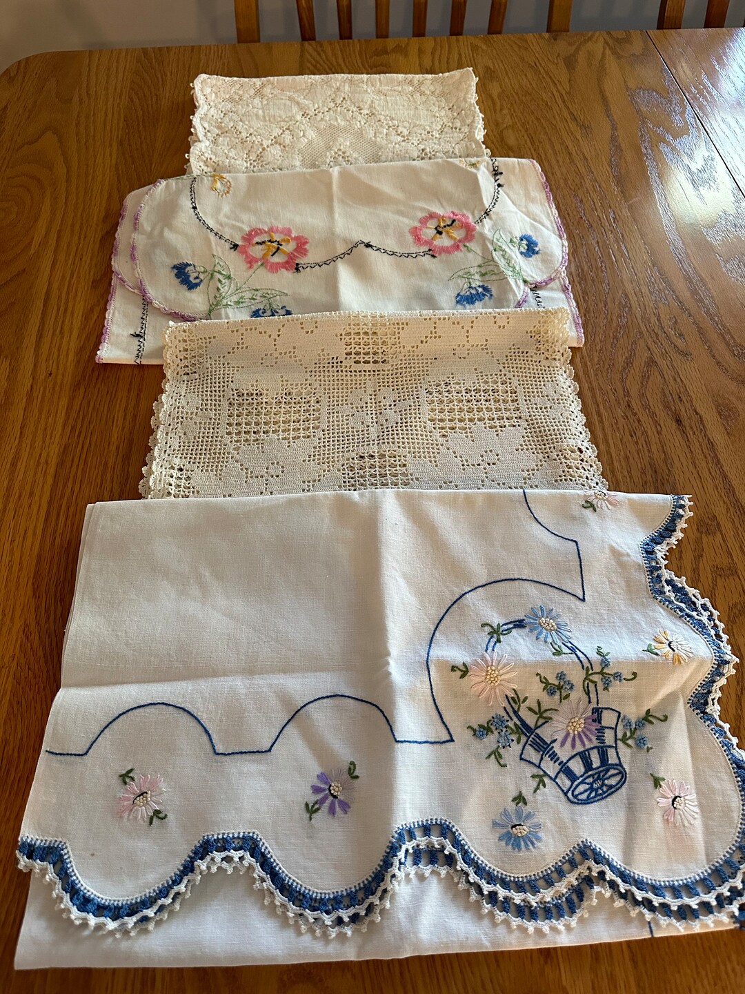 Lot of 4 Vintage Table Runners Etsy