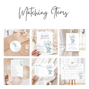 Baby Prediction Cards Baby Shower Activity Baby Boy Blue Elephant Baby Shower Idea Elephant Theme PDF/Printed Baby Prediction Game bild 3