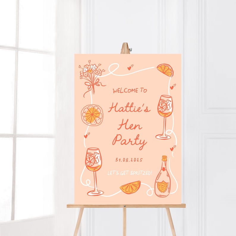 Printed Bridal Shower Welcome Sign – Fun Cocktail Theme Poster