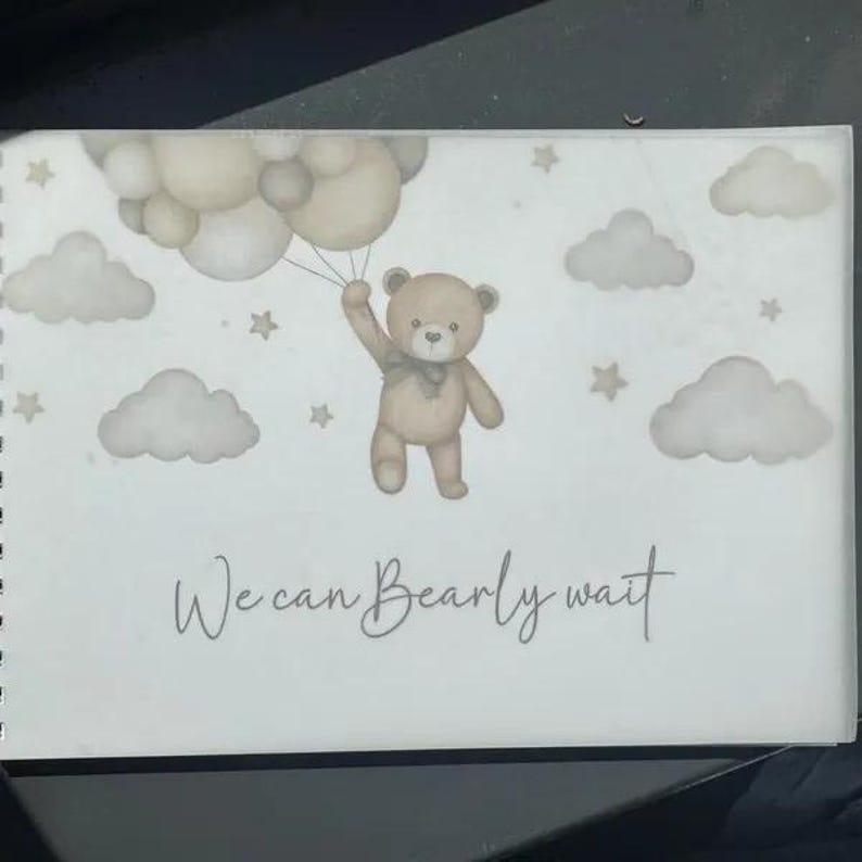 Baby Shower Guest Book Teddy Bear We can Bearly Wait Theme Beige Teddy Gender Neutral Decorations NT24 afbeelding 6