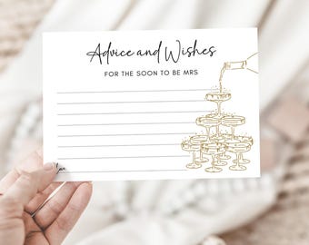 Hen Do Advice and Wishes Cards for the Soon to Be Mrs Bridal Shower Advice for the Bride to Be PRINTED Cards Hen Party Idea Words of Advice