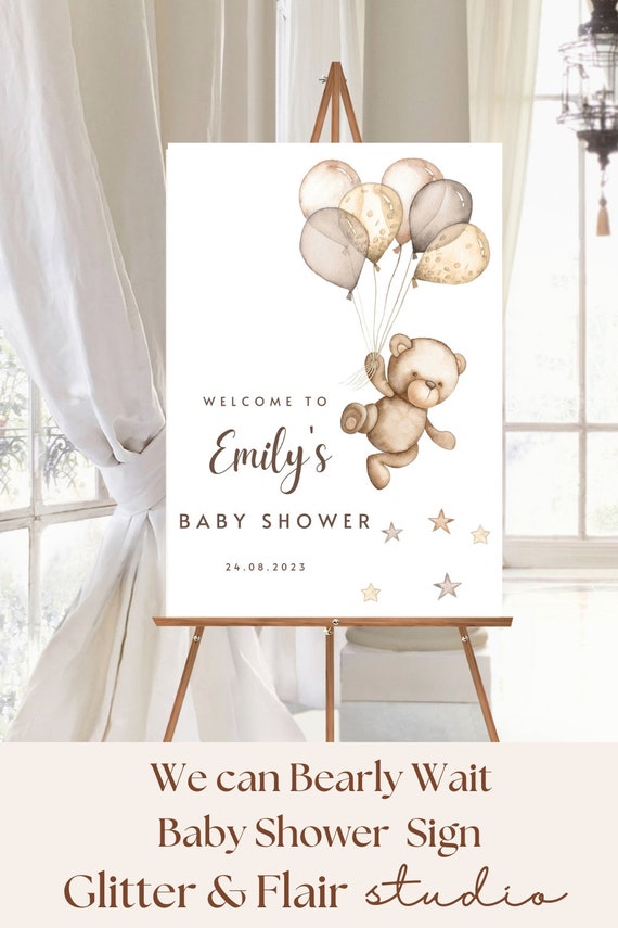 Baby shower Welcome Sign We can bearly Wait Teddy Bear Baby -  Portugal