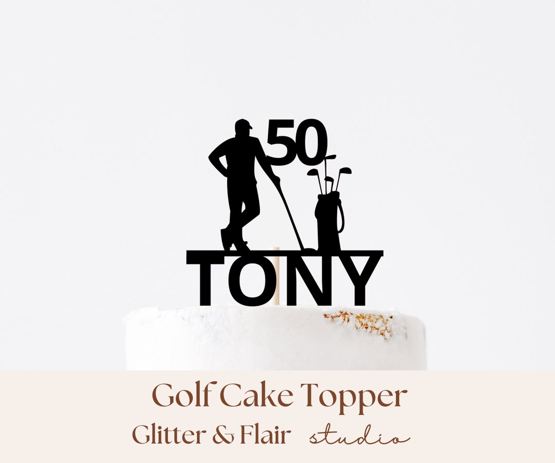 Golf Cake Topper Men's Birthday Cake Topper Custom Name Etsy UK