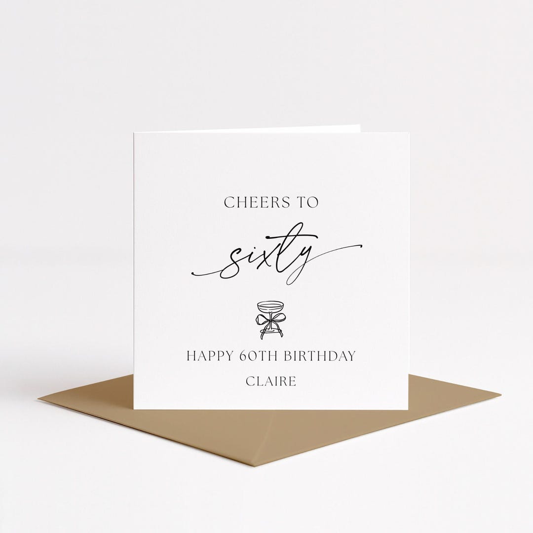 Personalised 60th Birthday Card for Her, Custom Milestone Card, Cheers ...
