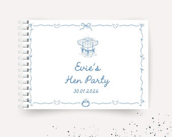 Personalised Hen Party Guest Book Something Blue Before I Do Custom Bridal Shower Guestbook Champagne Theme Keepsake