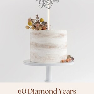 60th Wedding Anniversary Cake Topper 60 Diamond Years Cake Topper for Wedding Anniversary Party Sign for Parents 60 Year Wedding Anniversary Bild 2