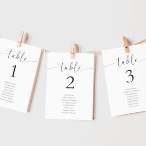 Wedding Seating Table Plan Cards, Find Your Seat, Wedding Seating Chart, Stylish Minimal Design