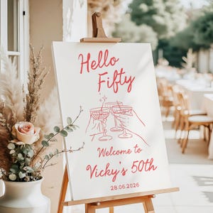 Custom Birthday Sign, Hello Thirty Welcome Poster, Printed Foam Board 30th Birthday Party Entrance Sign, Martini Trendy Party Decor for Her image 13
