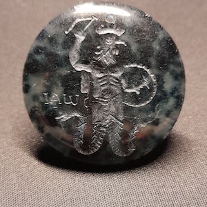 Gnostic Abraxass & Abraxass Sigil  Engraved on  Agate  Gem