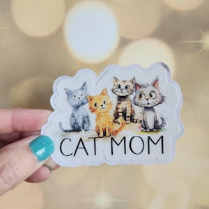 Cat Mom sticker, Cat Lover Sticker, Black cat Sticker, Motivational Stickers, Funny Cat Stickers for waterbottle laptop