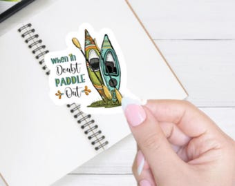 Kayaking Sticker, Paddle Out Adventure Decal