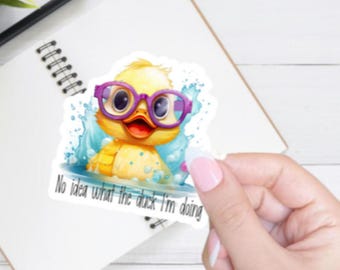 Funny Duck with Glasses Sticker: Sarcastic Laptop Decal