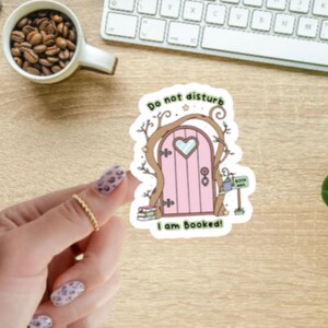 Book Lover Sticker: Do Not Disturb, Bookstack - Water Resistant Vinyl