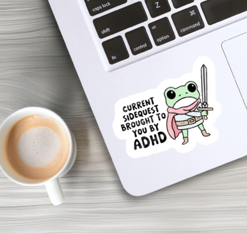 ADHD Frog Sticker: Mental Health Matters, Neurodivergent Vinyl Decal - Etsy