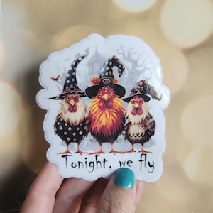 Spooky Chicken Ghost Sticker, Halloween Costume Stickers