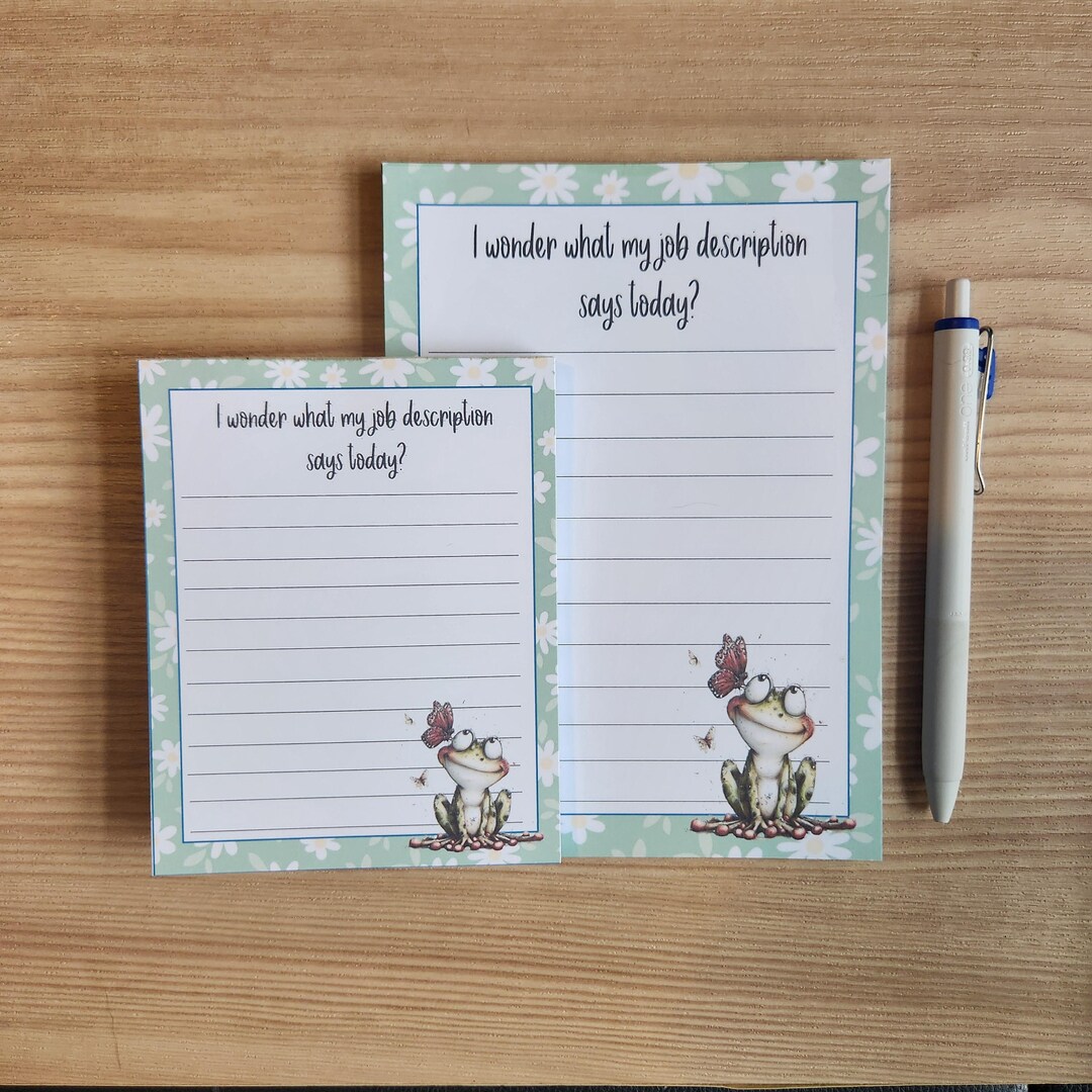 Frog Notepad for Work, Frog Lover Gift, Teacher Todo List, 4x5, 3x8 ...