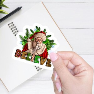 Santa stickers for planner, Santa Clause Stickers for Water bottle, Winter Stickers Planners, We Believe Sticker, Christmas Sticker