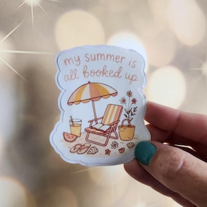 My Summer is Booked Stickers for Kindle Addict, Beach Book Sticker, Summer Book Lover Gift, Summer Bookish Sticker, Beach Kindle Sticker