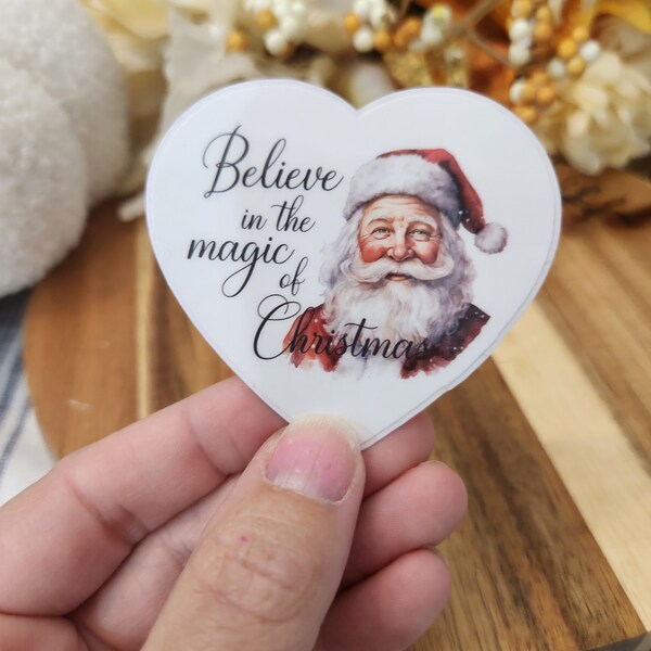 Santa stickers for planner, Santa Clause Stickers, Believe in the Magic of Christmas, We Believe Sticker, Christmas Sticker