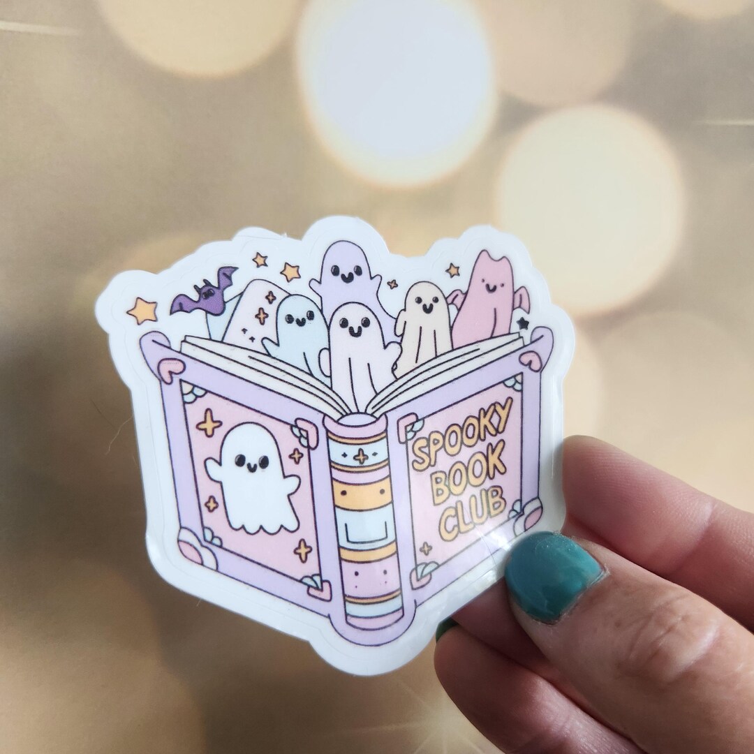 Spooky Book Club Sticker, Ghost Reading Sticker, Halloween Reading ...