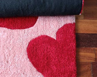 Herz Muster Teppich Baumwolle flauschiger Teppich Herzform Rechteck rot rosa Valentinstag Schlafzimmer Schwester Freundin Geschenk schöne hohe Qualität
