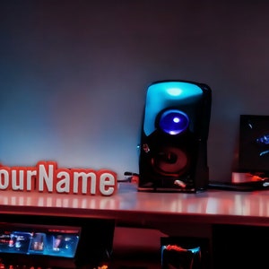 Custom Design YouTube Name Plate / 3D Printed / Room Sign / Door Sign / Gamer Gift / Streamer Gift / Desk Name Personalised