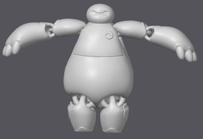 May include: A white, cartoon robot with a round body and large, expressive eyes. The robot has articulated arms and legs, and is posed with its arms outstretched.
