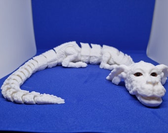 Dragão da Sorte Falkor / A História Sem Fim / Articulado / Brinquedo Impresso em 3D / Brinquedo Flexível