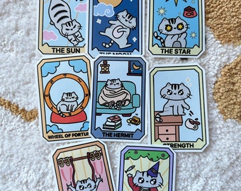 Cat Tarot Card Glossy Vinyl Sticker Set: Pick Your Own Set