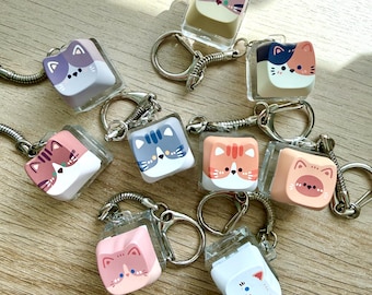 Cat Clicky Keycap Keyboard Switch Keychain, Fidget Toy, Cat Series Keycap, Stress Relief