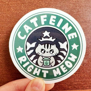 Need Catfeine Sticker, Cat Coffee Sticker, Cat Meme Sticker, Cat Glossy Vinyl Sticker, Laptop Stickers, Kawaii Stickers, Cat Stickers