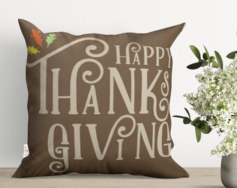 Örngott för glad Thanksgiving, kuddfodral med tacksägelsemotiv, höstdekoration för verandan, present i lantlig stil, inflyttningskudde