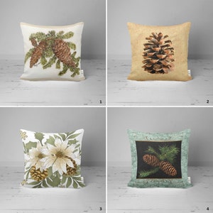 Federa per cuscino con pigna floreale, federa per cuscino da esterno, federa per cuscino autunnale, decorazione per la casa con aghi di pino, federa decorativa, regalo per amico