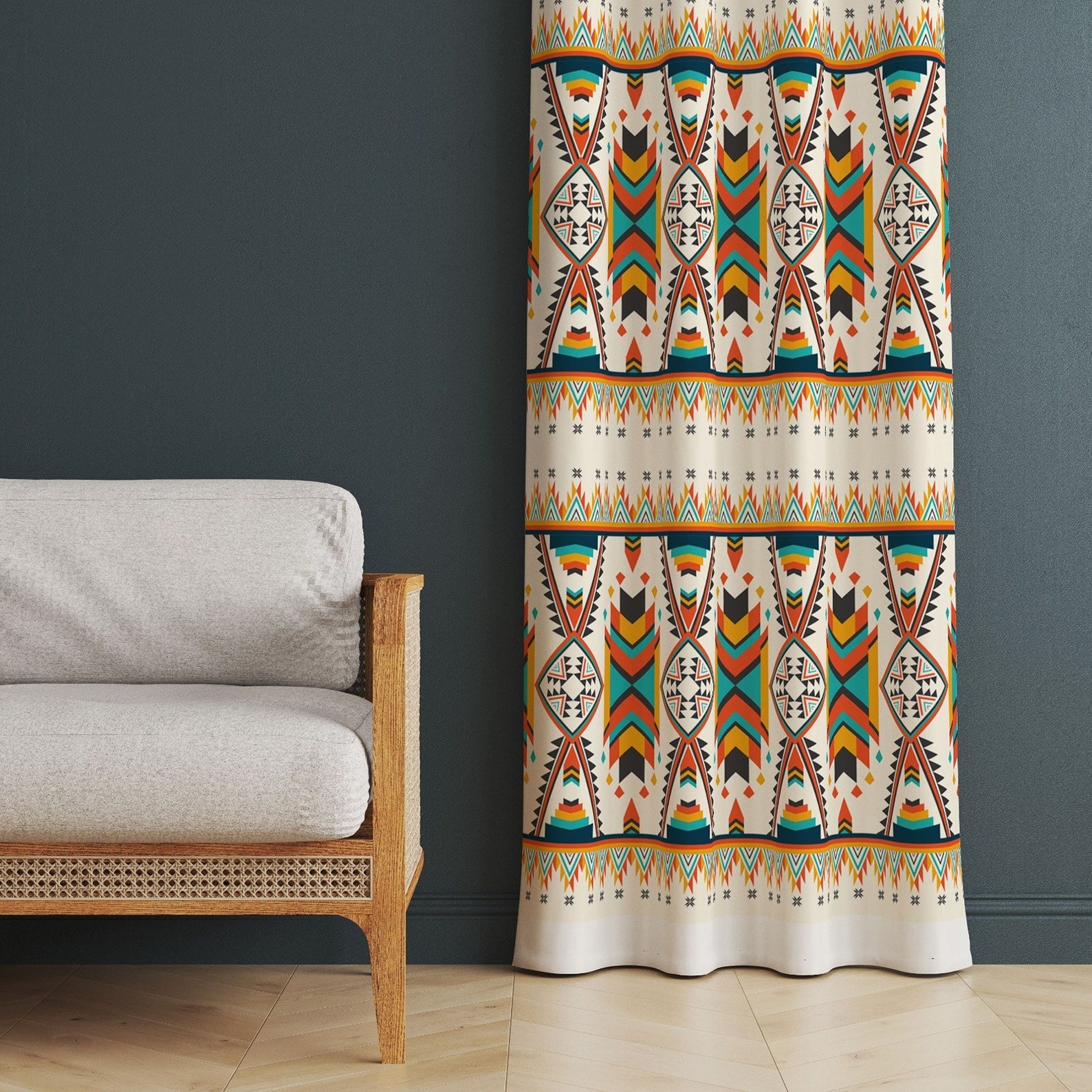 Aztec Window Aztec Window Drapes,mexican Window Valance,custom Window Treatments ...