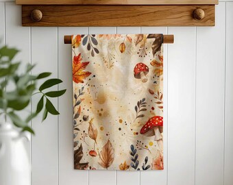 Farmhouse Fall Hand Towel,Autumn Kitchen Tea Towel,Rustic Cleaning Cloth,Seasonal Dishcloth,Dust Remover Rag,Home Decor Towel