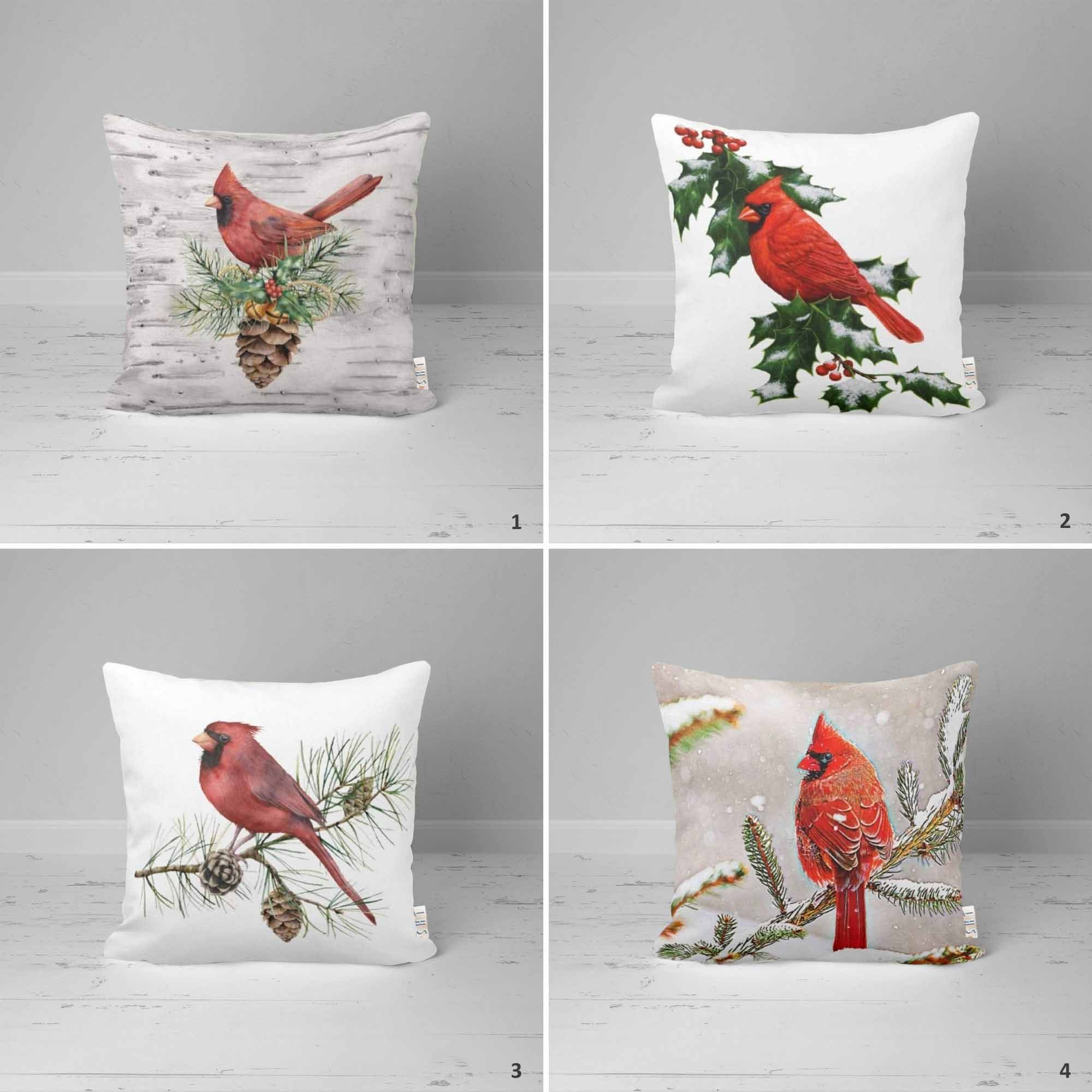 Red Bird Pillow Etsy UK